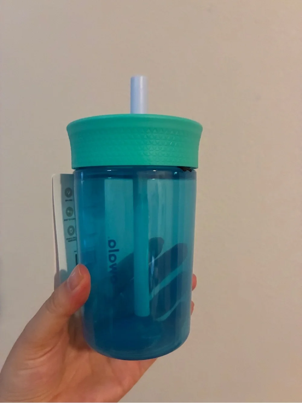 Owala Kids 15 oz Plastic Tumbler Blue Lagoon Spill Resistant Straw Cup New
